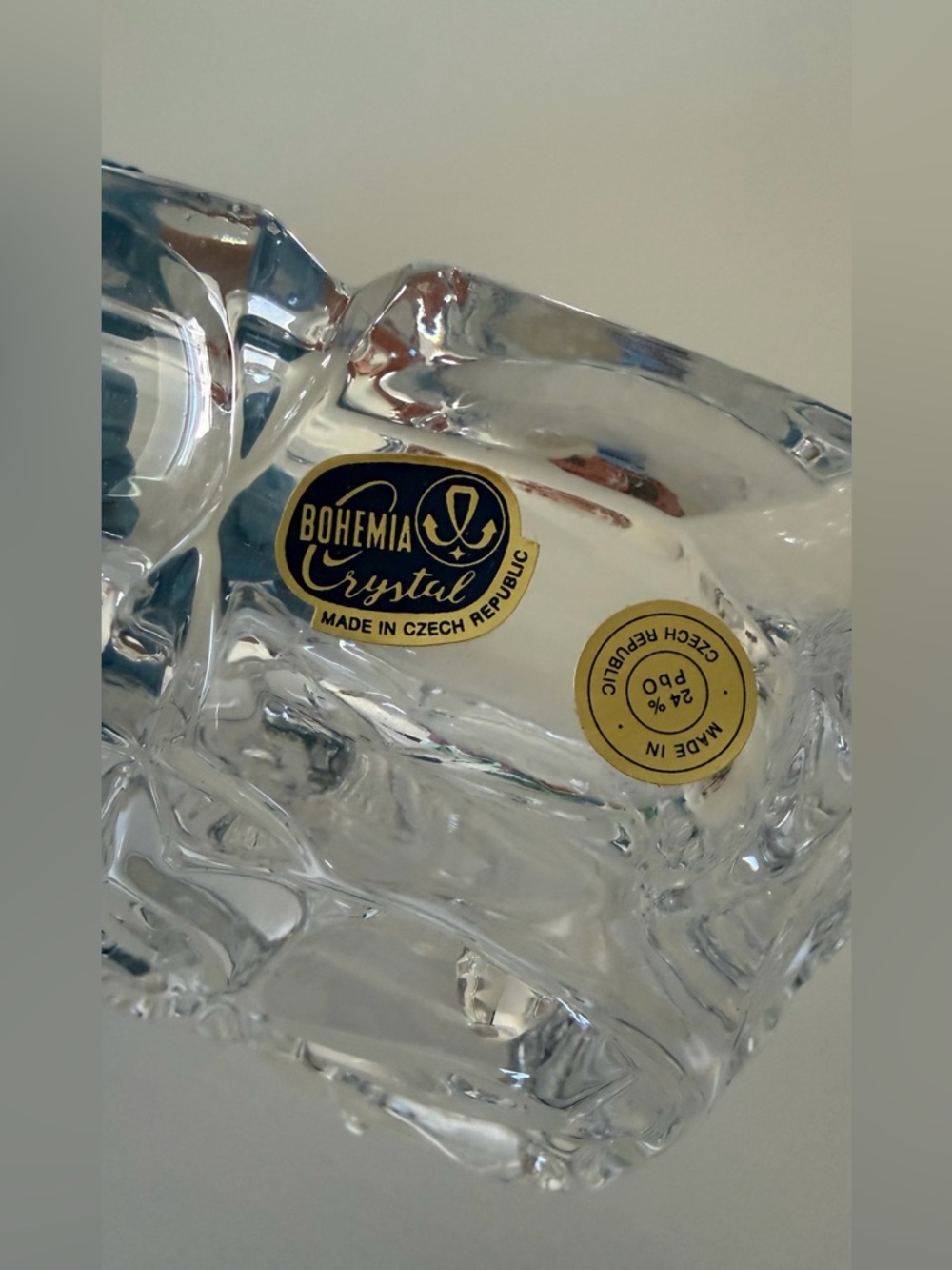 Vintage Bohemia Crystal Ashtray - Made in Czech Republic - 24% Lead Crystal